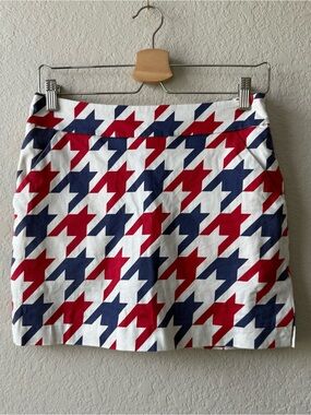 Loudmouth Ladies Red, White and Blue Houndstooth Mini Golf Skirt